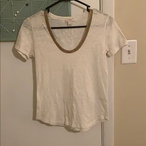 Comfy White & Gold Tee from J Crew